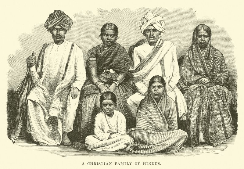 Una familia cristiana de hindúes de English School