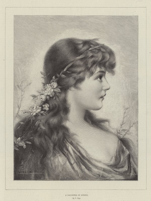 Una hija de la primavera (grabado) de English School