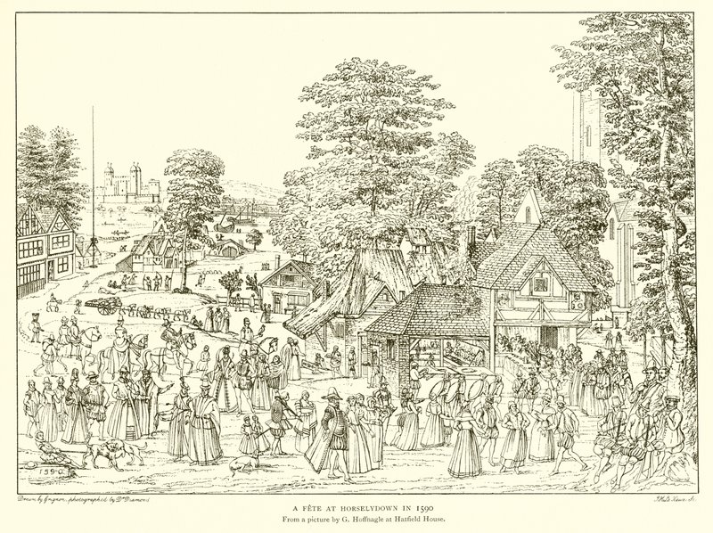 Una fiesta en Horselydown en 1590 de English School