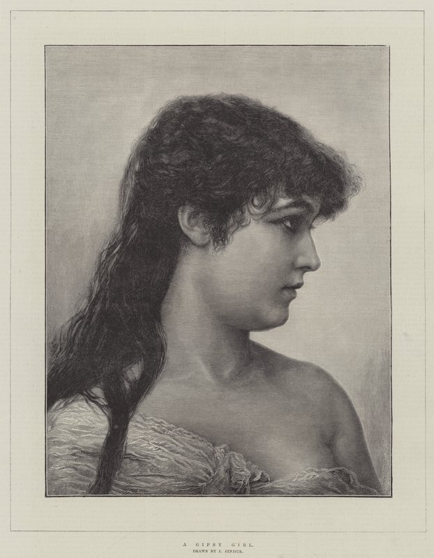 Una Chica Gitana (grabado) de English School