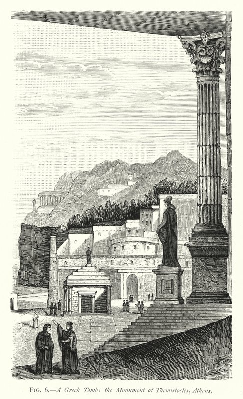 Una tumba griega, el Monumento de Temístocles, Atenas de English School