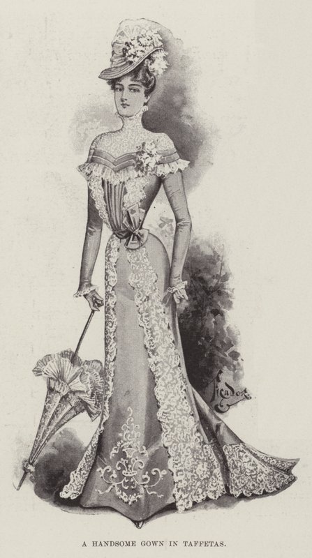 Un elegante vestido de tafetán de English School