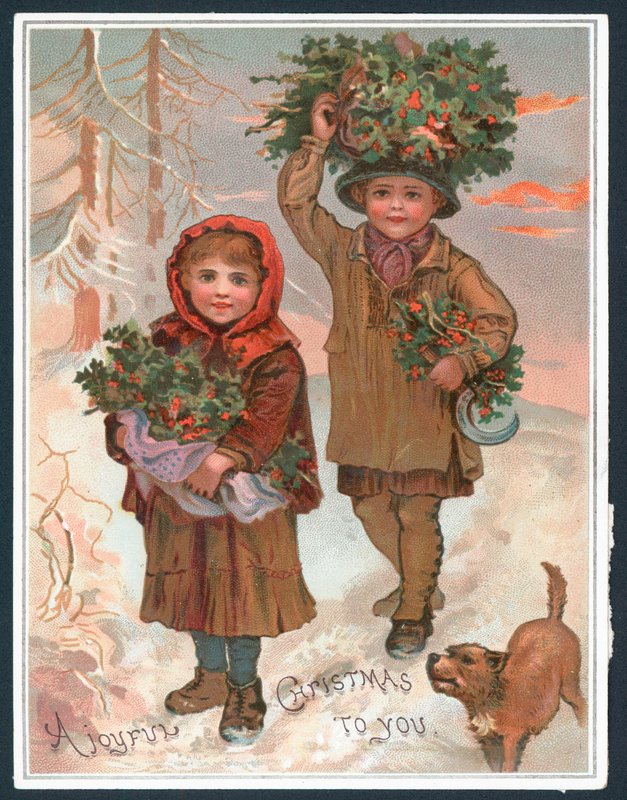 Una alegre Navidad para ti - Tarjeta victoriana de Navidad de English School