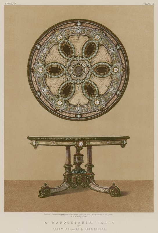 Una Mesa de Marquetería de English School