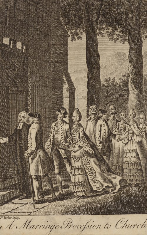 Una procesión de boda a la iglesia de English School
