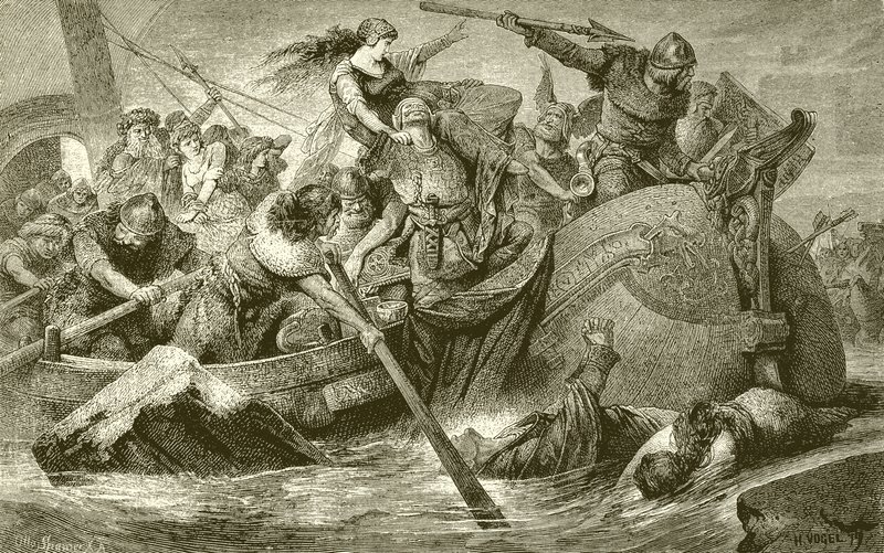Una expedición de saqueo de los vikingos de English School
