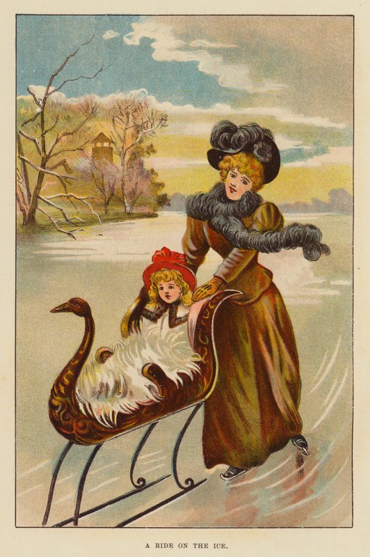 Un paseo en el hielo (litografia en color) de English School