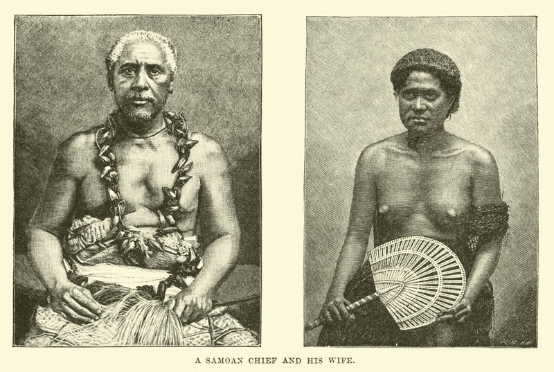Un jefe samoano y su esposa de English School
