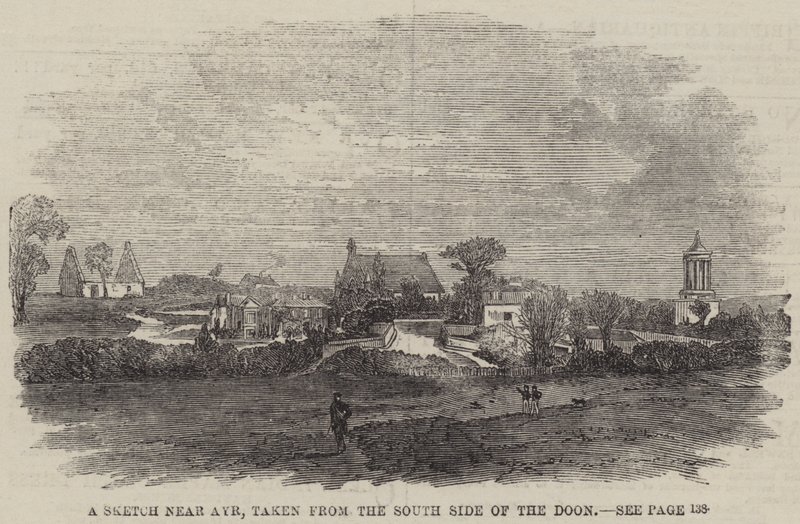 Un boceto cerca de Ayr, tomado desde el lado sur del Doon de English School