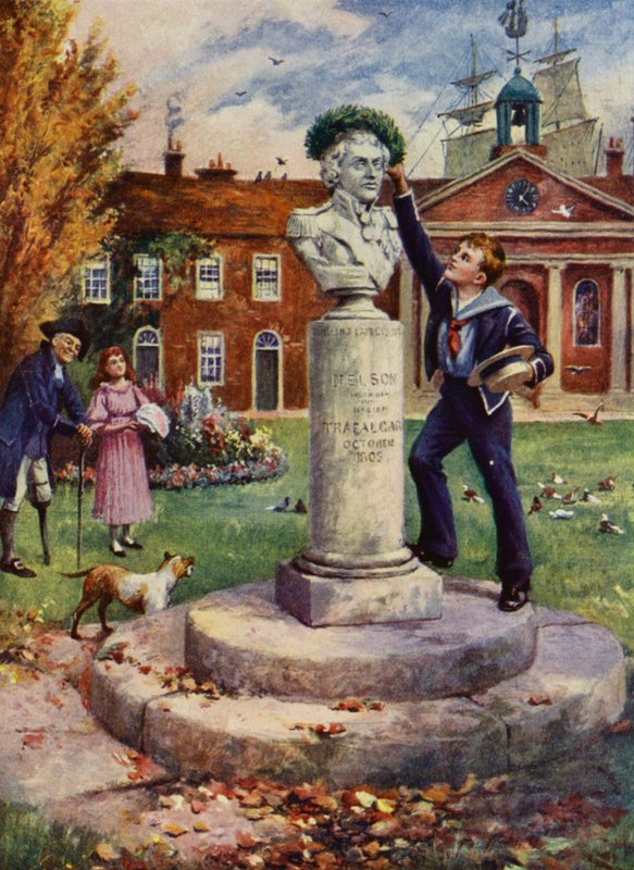 Un tributo al héroe de Inglaterra (litografia en color) de English School