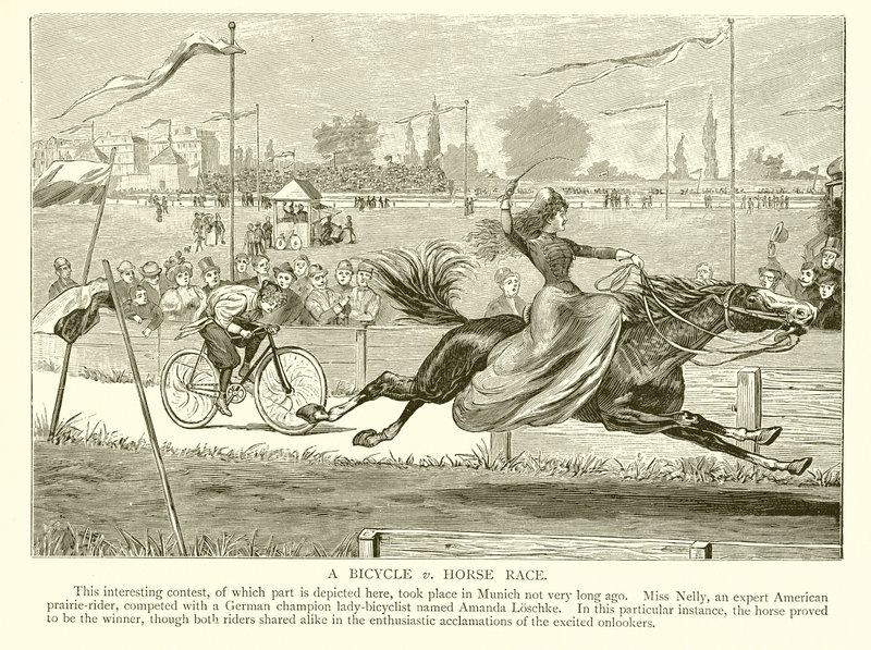 Carrera de bicicleta contra caballo de English School