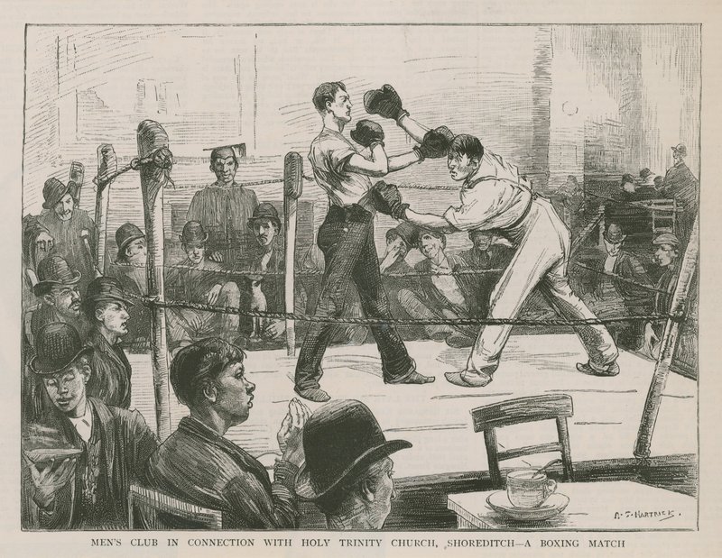 Una pelea de boxeo de English School