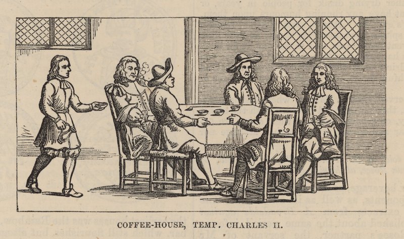 Una casa de café en la era de Carlos II de English School