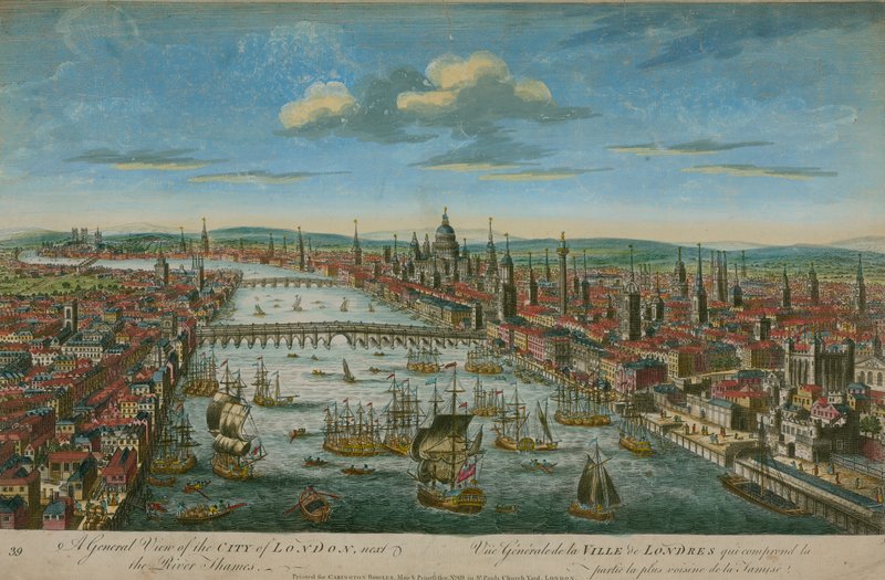 Vista general de la ciudad de Londres, junto al río Támesis de English School