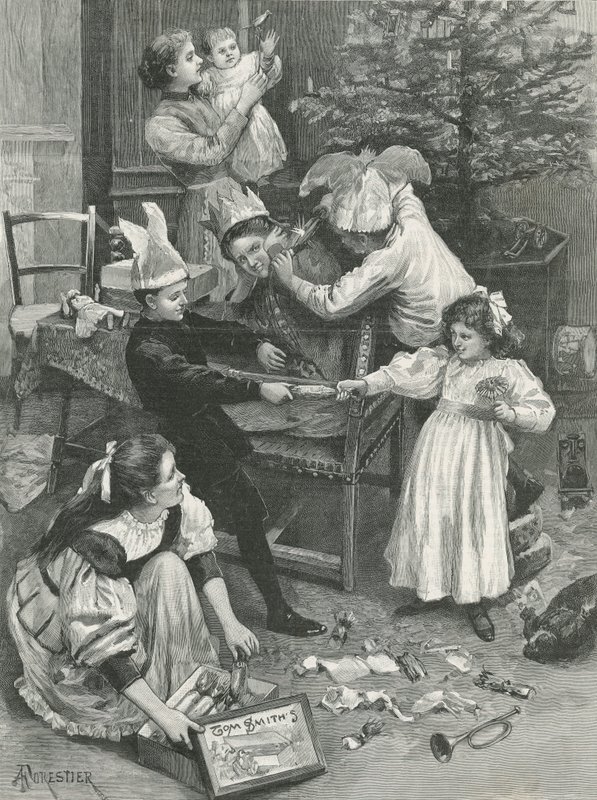 Un grupo de niños jugando en Navidad de English School