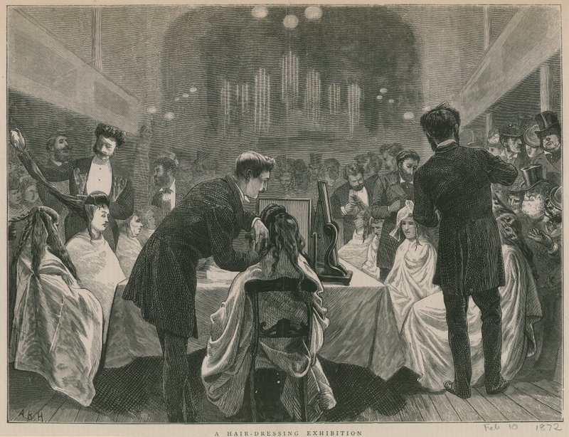 Una exposición de peinados de English School