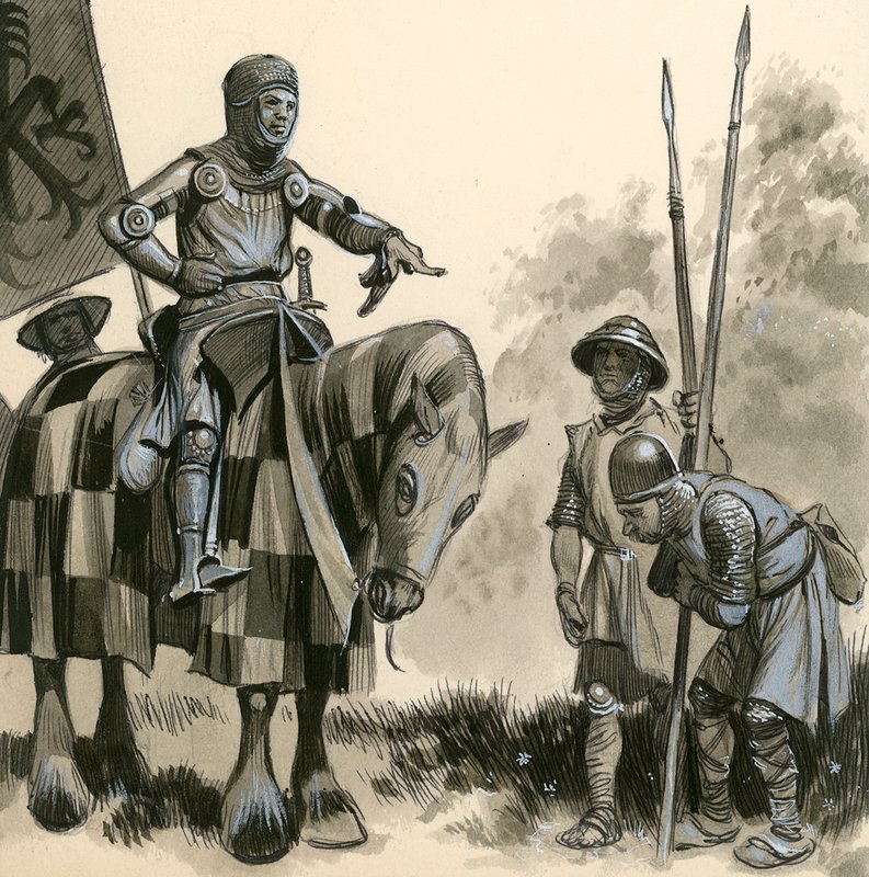 Un caballero en tiempos feudales de English School