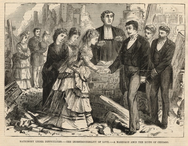 Un matrimonio entre las ruinas de Chicago de English School