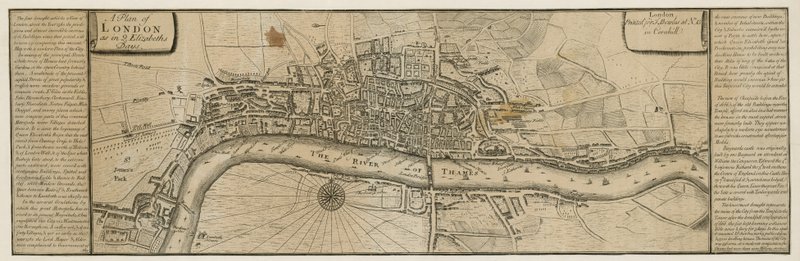 Plano de Londres en los días de la Reina Isabel de English School