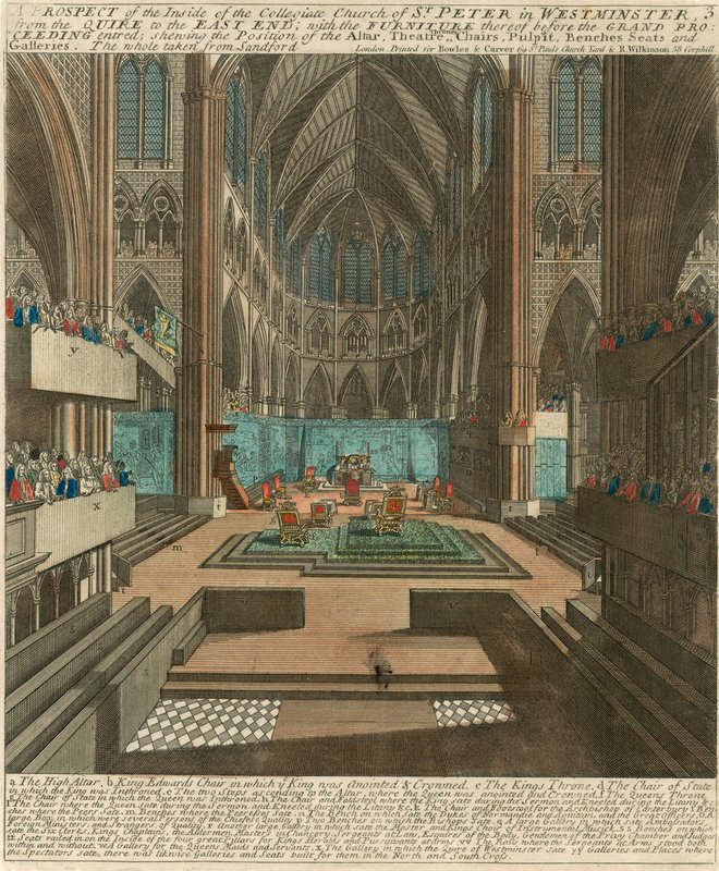 Una perspectiva del interior de la Iglesia Colegiada de San Pedro en Westminster (Abadía de Westminster) de English School