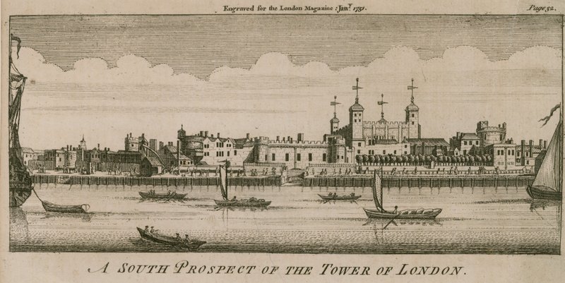 Una perspectiva sur de la Torre de Londres de English School