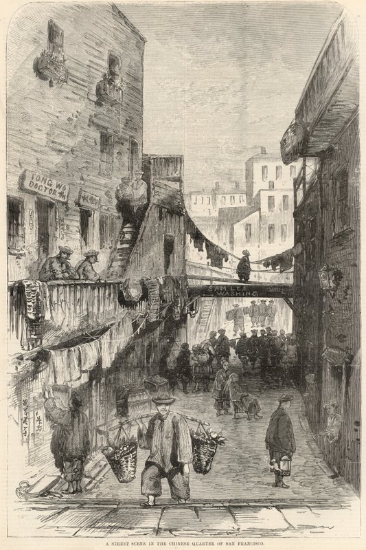 Una escena callejera en el Barrio Chino de San Francisco de English School