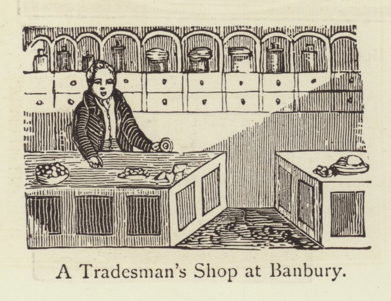Una tienda de comerciante en Banbury de English School