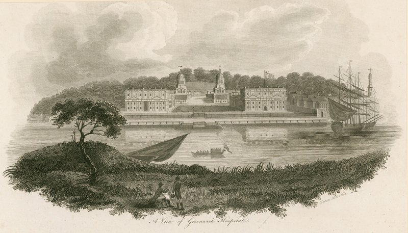Vista del Hospital de Greenwich, Londres de English School