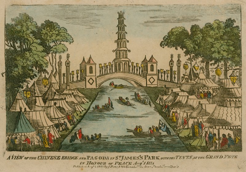 Vista del Puente Chino y la Pagoda en St James