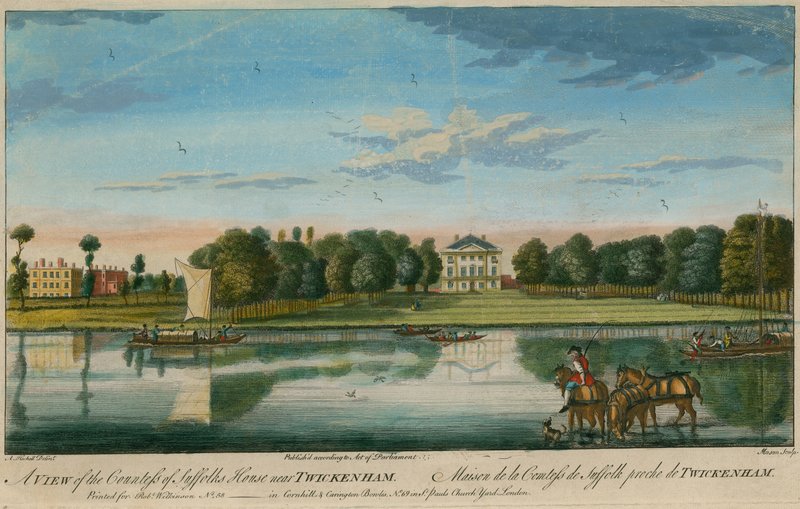 Una vista de la Casa de la Condesa de Suffolk cerca de Twickenham de English School
