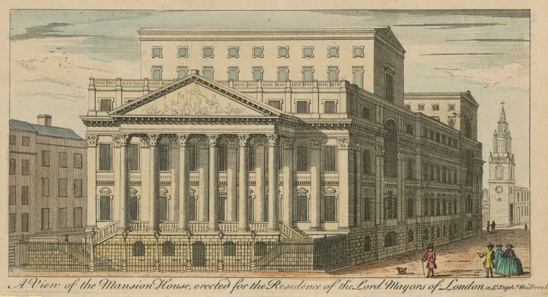 Vista de la Mansion House, erigida para la residencia de los alcaldes de Londres de English School