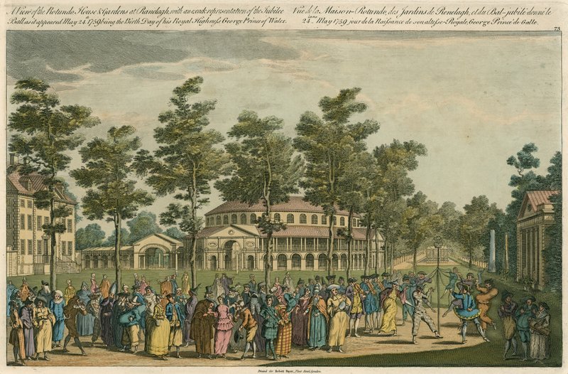 Vista de la Casa Rotonda y Jardines en Ranelagh, Londres de English School