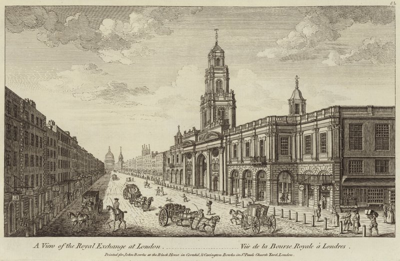 Vista del Royal Exchange en Londres de English School