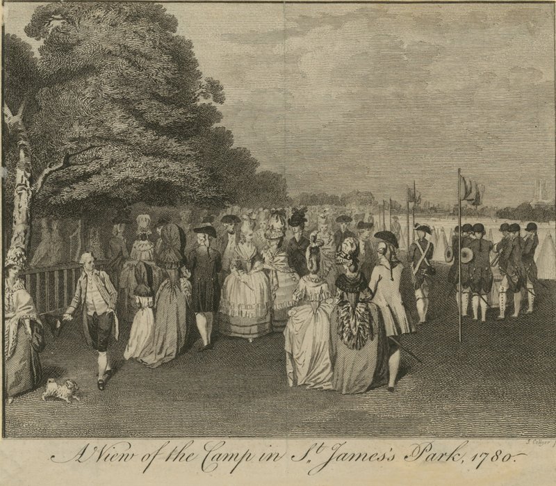 Vista del campamento en el Parque de St. James de English School