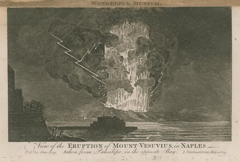 Vista de la erupción del Monte Vesubio de English School