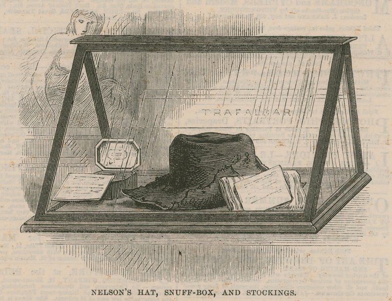 Una visita al Hospital de Greenwich; Sombrero, caja de rapé y medias de Nelson de English School