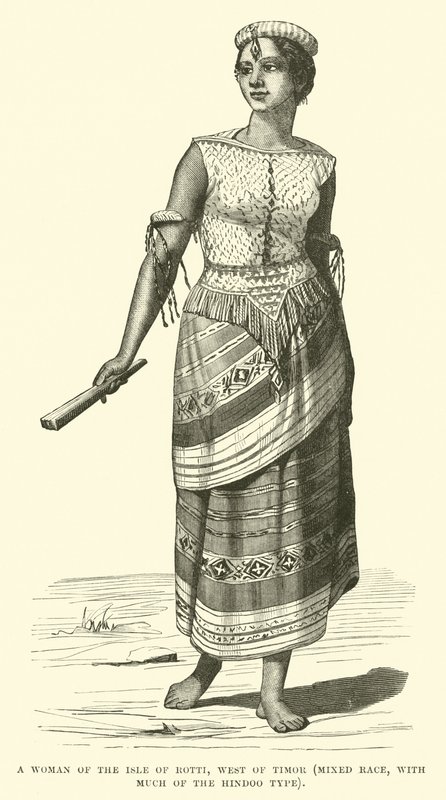 Una mujer de la Isla de Rotti, al oeste de Timor, raza mixta, con mucho del tipo hindú de English School