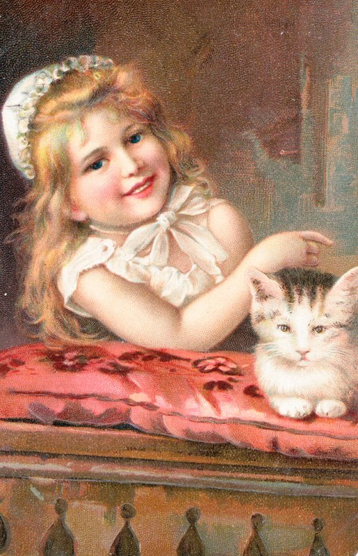 Una joven posando con un gato de English School