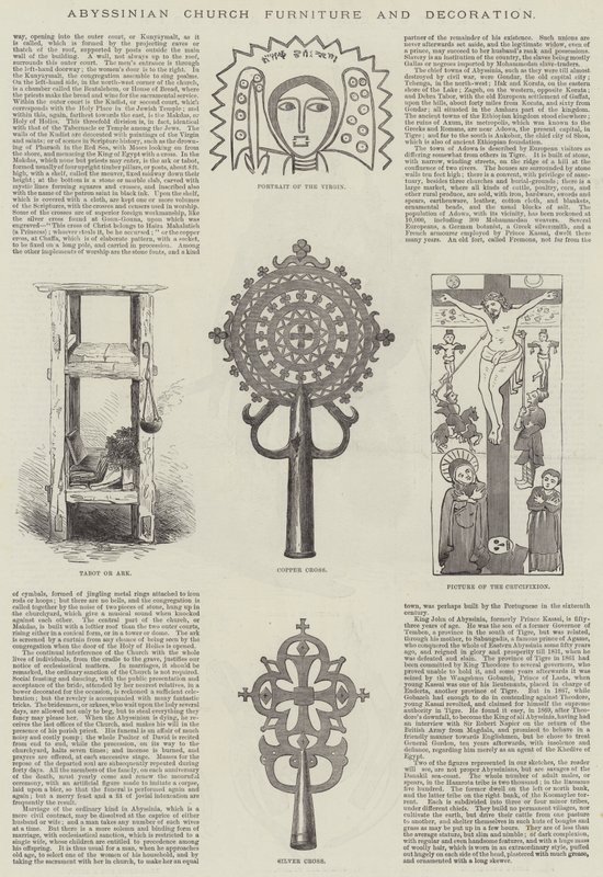 Mobiliario y Decoración de la Iglesia Abisinia (grabado) de English School