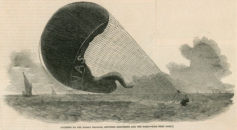 Accidente con el globo Nassau entre Gravesend y el Nore de English School