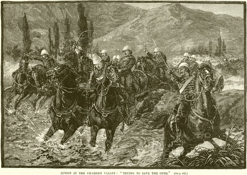Acción en el valle de Chardeh: Intentando salvar los cañones de English School