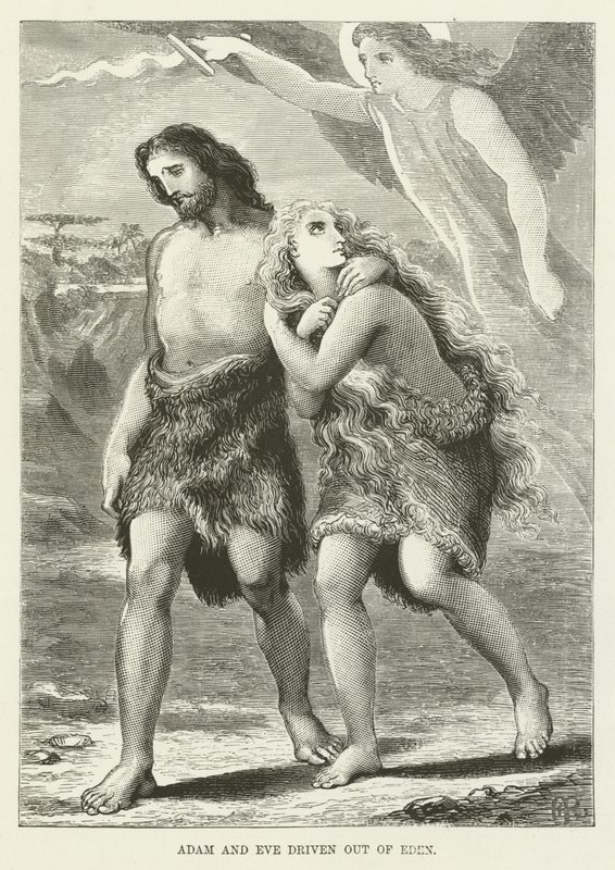 Adán y Eva expulsados del Edén de English School
