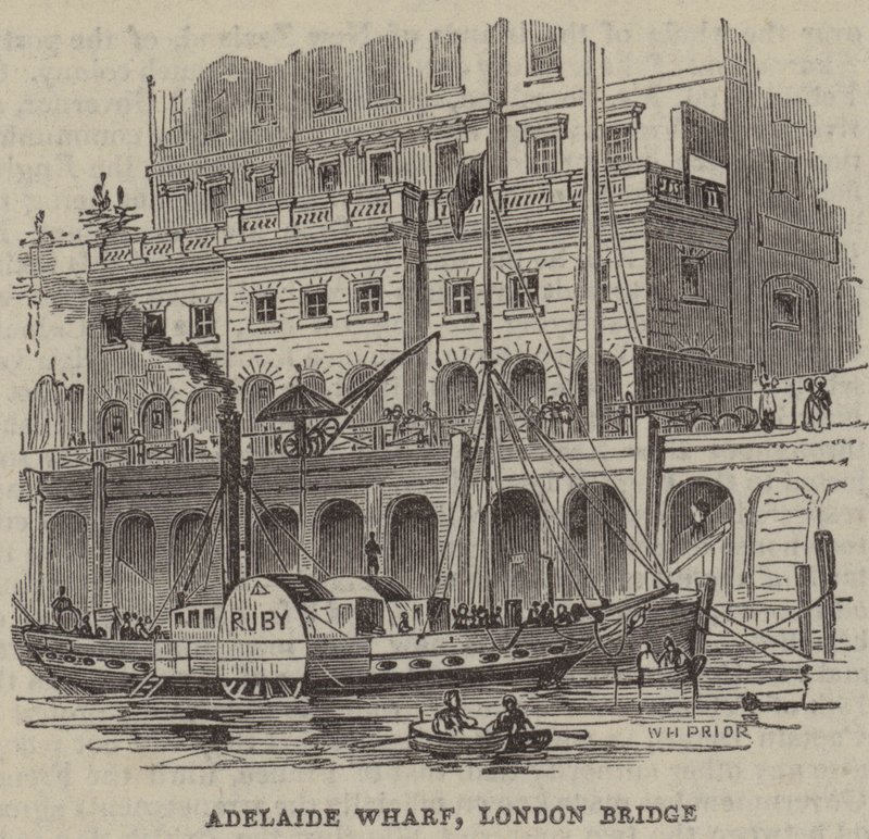 Adelaide Wharf, Puente de Londres de English School