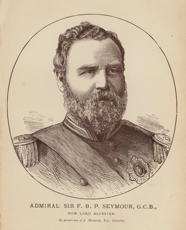 Almirante Sir F B P Seymour, GCB, ahora Lord Alcester (grabado) de English School