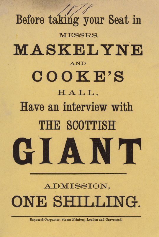 Anuncio del Salón de Messrs Maskelyne y Cooke de English School