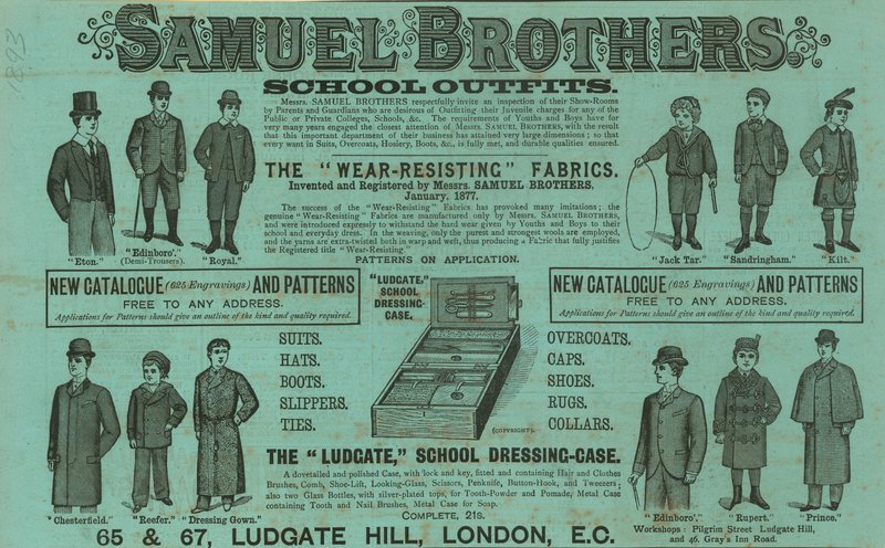 Anuncio de Samuel Brothers, Ludgate Hill, Londres de English School