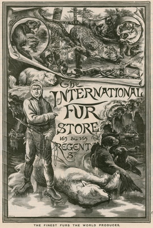 Anuncio para The International Fur Store, 163 & 165 Regent Street, Londres de English School