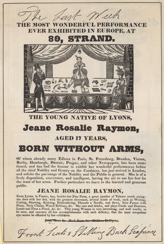 Anuncio de una aparición de Jeane Rosalie Raymon de English School