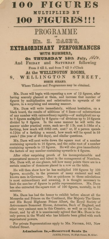 Anuncio para una aparición de Mr Zacharias Dase de English School