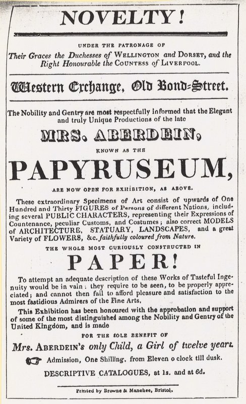 Anuncio de una exposición del Papyruseum de English School
